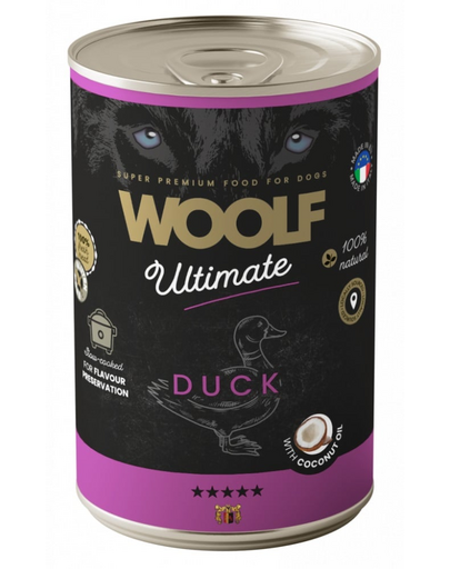 WOOLF Ultimate Adult Dog Duck and Coconut oil 400g nedves táplálék kacsával és kókuszolajjal kutyák számára