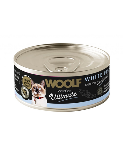 WOOLF Wild Cat Ultimate Sterilised White Fish Pate 85g pasztet sterilizált macskák számára fehér hallal