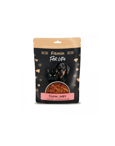 FITMIN For Life Salmon Jerky Lazac mini csíkok kutyáknak és macskáknak 70g