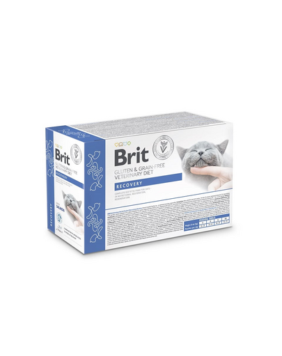 BRIT Veterinary Diet Grain Free Recovery Cat Fillets in Gravy Salmon 12x85g macskák számára felépülési időszakban