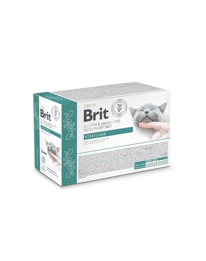 BRIT Veterinary Diet Grain Free Sterilised Cat Fillets in Gravy 12x85g ivartalanított felnőtt macskák számára