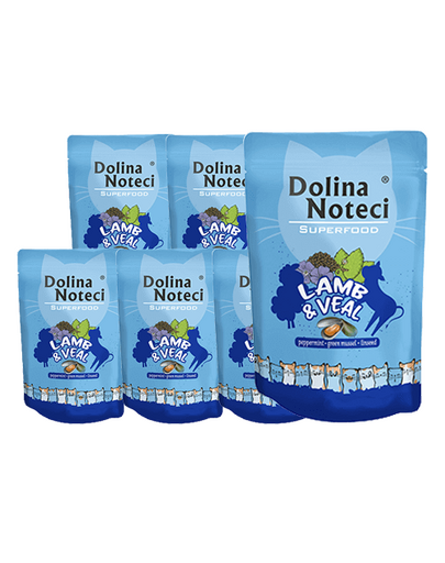 DOLINA NOTECI Superfood jagnięcina i cielęcina mokra karma dla kotów 10x85g