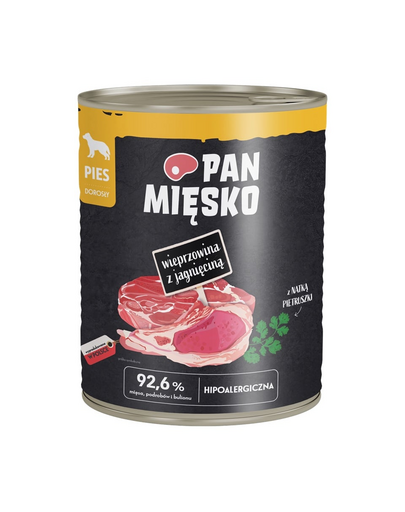 PAN MIĘSKO Sertés és bárány nedves kutyatáp 800 g