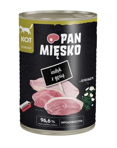 PAN MIĘSKO Pulyka kacsával nedves macskaeledel 400 g