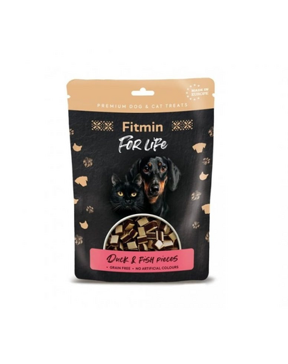 FITMIN For Life Duck and Fish Pieces Kacsa és hal darabok kutyáknak és macskáknak 70 g