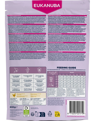 EUKANUBA Puppy Large Breeds Chicken 800 g száraz táp nagytestű kölyökkutyáknak friss csirkével