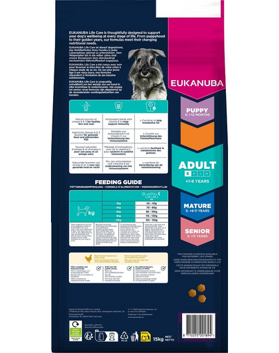 EUKANUBA Adult Small Breeds Chicken 15 kg száraz kutyatáp kisméretű fajták számára, friss csirkével gazdagítva