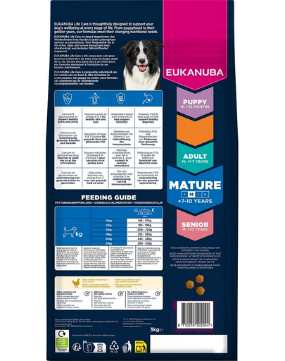 Mature Medium Breeds Chicken 3 kg sucha karma dla dojrzałych psów ras średnich bogata w świeżego kurczaka