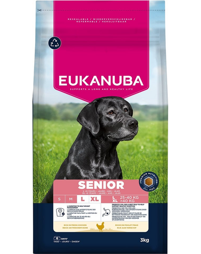EUKANUBA Senior Large Breeds Chicken 3 kg száraz táp idős nagytestű kutyáknak friss csirkével