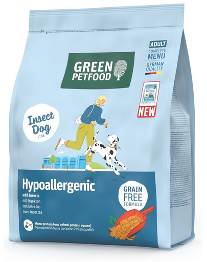GREEN PETFOOD InsectDog Hypoallergen 900g gabonamentes rovarfehérjével készült kutyatáp