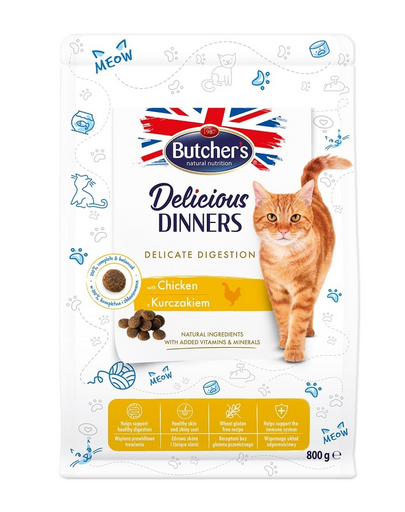 BUTCHER'S Functional Cat Sensitive dla wrażliwych kotów z kurczakiem 800 g