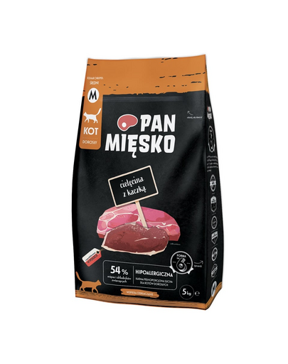 PAN MIÉSKO Borjúhús kacsával macskáknak ropogós M 5 kg