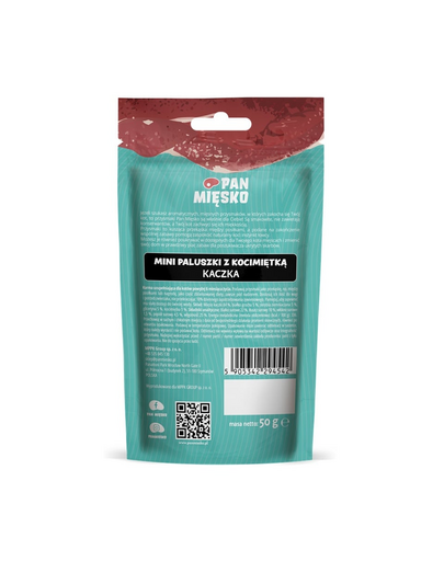 PAN MIÉSKO Mini pálcikák Kacsa macskamentával macska jutalomfalat 50 g