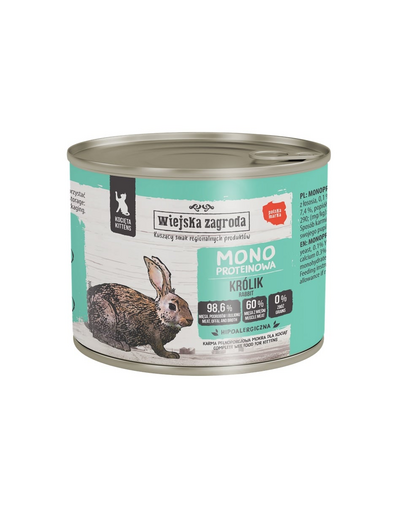 WIEJSKA ZAGRODA Monobiałkowa Nyúl nedves táplálék kölyökkutyák számára 200 g