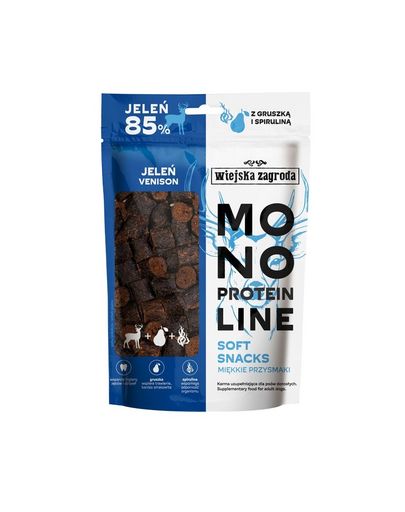 WIEJSKA ZAGRODA Monoprotein lágy jutalomfalatok kutyáknak Szarvas 115 g