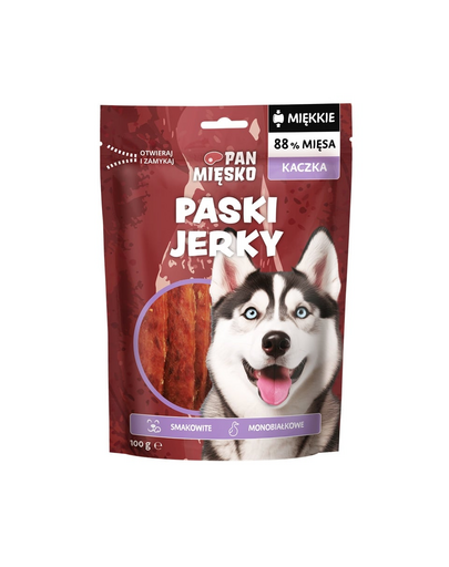 PAN MIÉSKO Csíkok Jerky Kacsa jutalom a kutyáknak 100 g