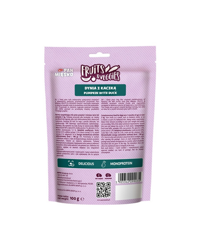 PAN MIÉSKO Fruits and Veggies Tök kacsával kutyakeksz 100 g