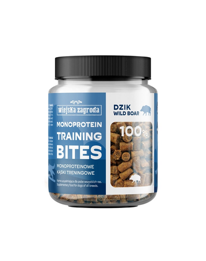 WIEJSKA ZAGRODA Treningi jutalom Vaddisznó monoproteinás falatok kutyáknak 150 g