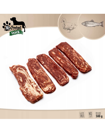 MR. PRETZEL Kacsa és tőkehal csíkok 500 g kutyakeksz