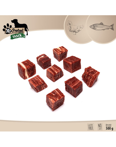 Kostki z kaczki i ryby 500 g przysmak dla psa