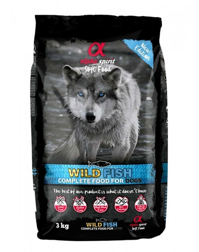 Pełnowartościowa karma sucha-miękka dla psów Wild fish 3 kg