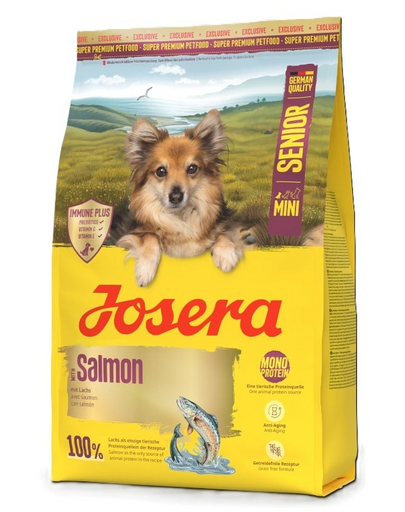 JOSERA Mini Senior Salmon 900g gabonamentes eledel idősebb kis testű kutyáknak