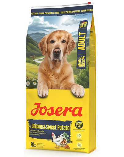 JOSERA Chicken with Sweet Potato Adult 12,5kg gabonamentes eledel közepes és nagytestű fajták számára