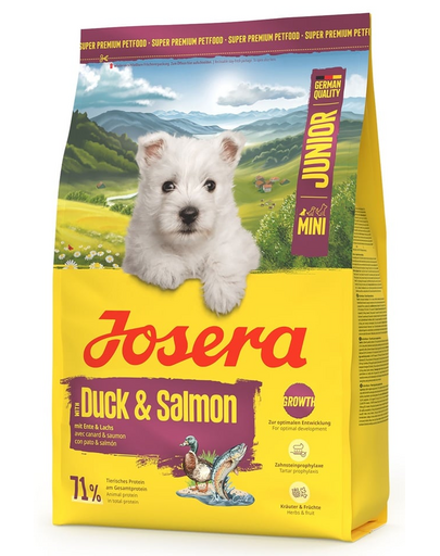 JOSERA Duck and Salmon Junior Mini 3kg a kiskutyákok helyes fejlődéséhez