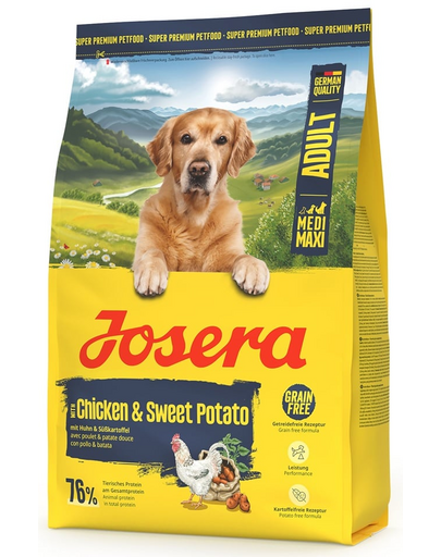 JOSERA Chicken with Sweet Potato Adult 3kg gabonamentes táplálék közepes és nagy testű kutyáknak