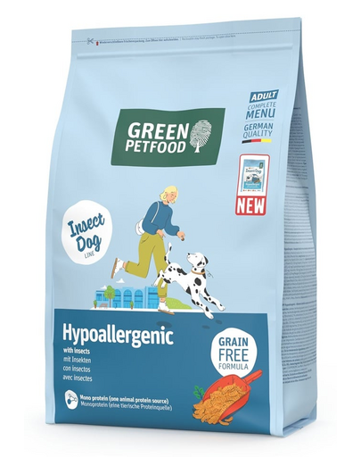 GREEN PETFOOD InsectDog Hypoallergenic 3kg gabonamentes rovarfehérjével készült kutyatáp