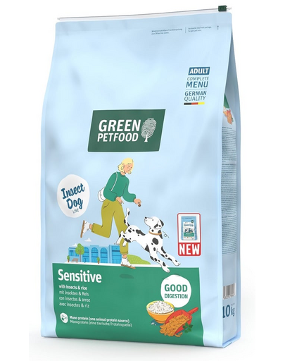 GREEN PETFOOD InsectDog Sensitive 10kg érzékeny kutyák számára rovarokkal és rizzsel