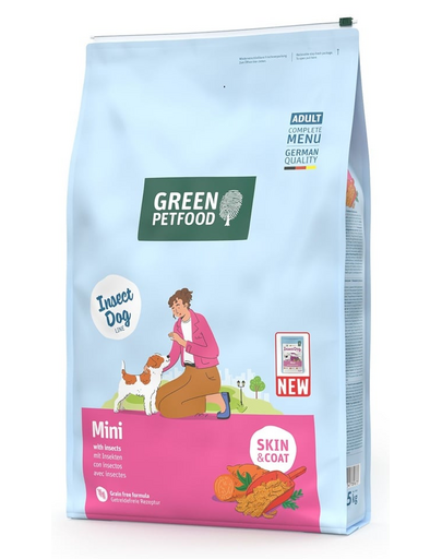 GREEN PETFOOD InsectDog Mini 7,5kg gabonamentes rovarfehérjével készült eledel kis kutyák számára