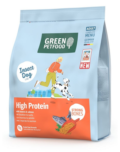 GREEN PETFOOD InsectDog with Salmon High Protein 900g rovarfehérjével és lazaccal aktív kutyák számára