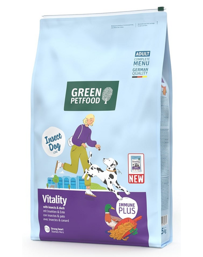 GREEN PETFOOD InsectDog with Duck Vitality 7,5kg rovarfehérjével és kacsával felnőtt kutyák számára
