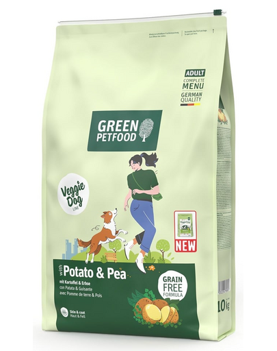 GREEN PETFOOD VeggieDog with Potato and Pea 10kg vegetáriánus kutyatáp burgonyával és borsóval
