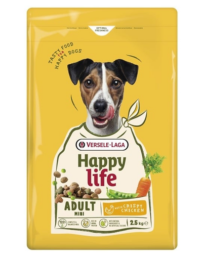 VERSELE-LAGA Happy Life Adult Mini with Chicken 2,5kg kutyáknak csirkehússal