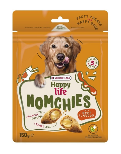 VERSELE-LAGA Happy Life Snack Nomchies Beef 150g rágcsálnivaló a fogak egészségének támogatására