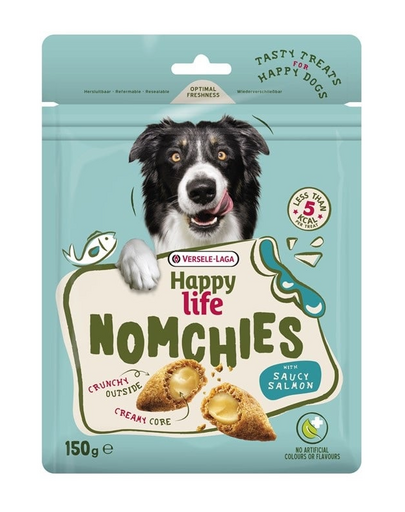 VERSELE-LAGA Happy Life Snack Nomchies Salmon 150g jutalom, amely támogatja a szőrzet megjelenését