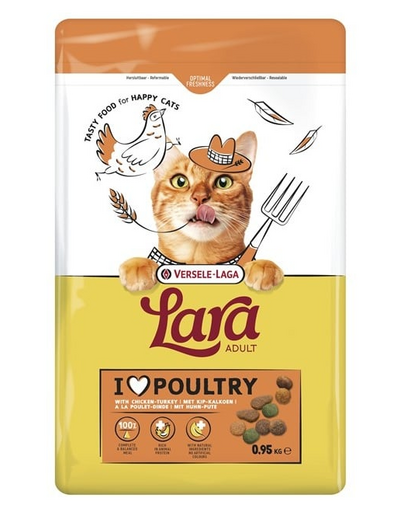 VERSELE-LAGA Lara Adult Turkey and Chicken 950 g macskaeledel pulykával és csirkével