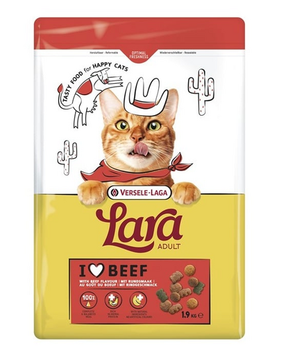 VERSELE-LAGA Lara Adult Beef 1,9 kg macskaeledel marhahússal