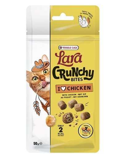VERSELE-LAGA Lara Snack Crunchy Bites Chicken Happy Teeth 50g rágcsáló, amely támogatja a fogak egészségét