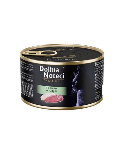 DOLINA NOTECI Premium Gazdag, nedves macskaeledel libával 185 g