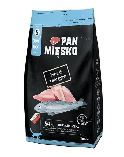 PAN MIĘSKO Csirke pisztránggal macskáknak ropogós S 1,6 kg