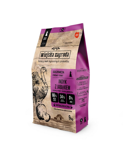 WIEJSKA ZAGRODA Pulyka almával kutyáknak, kölyökkutyáknak, M 9 kg