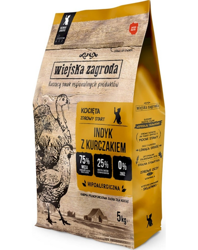 WIEJSKA ZAGRODA Pulyka és csirke cicáknak 5 kg