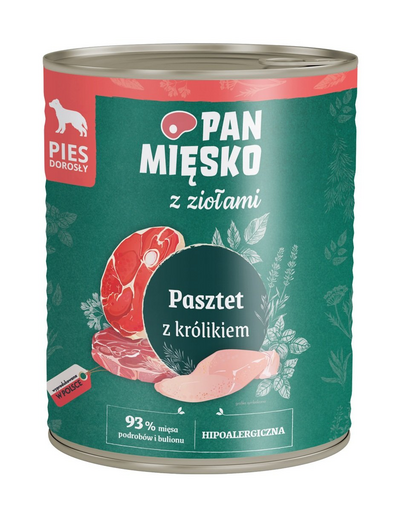 PAN MIÉSKO fűszerekkel Nyúlpástétom kutyáknak 800 g