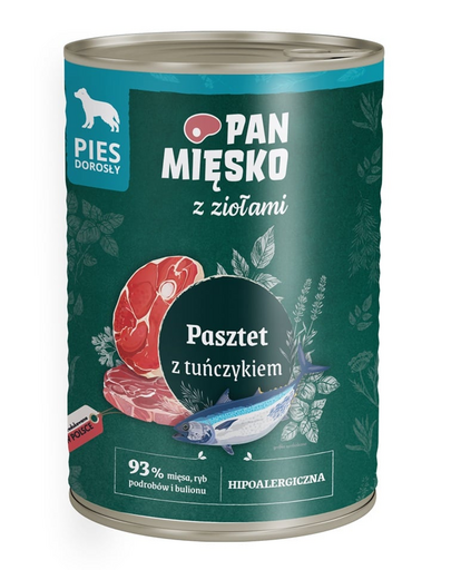PAN MIÉSKO fűszerekkel Tonhalas pástétom kutyáknak 400 g