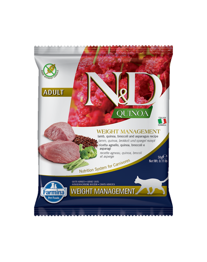 FARMINA N&D Quinoa Cat weight managment bárány és brokkoli 50 g