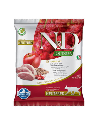 FARMINA N&D Quinoa Cat Hairball Duck, apple, cranberry 50 g