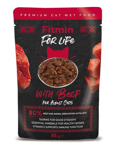 FITMIN For Life For Adult Cats Beef 28 x 85 g
